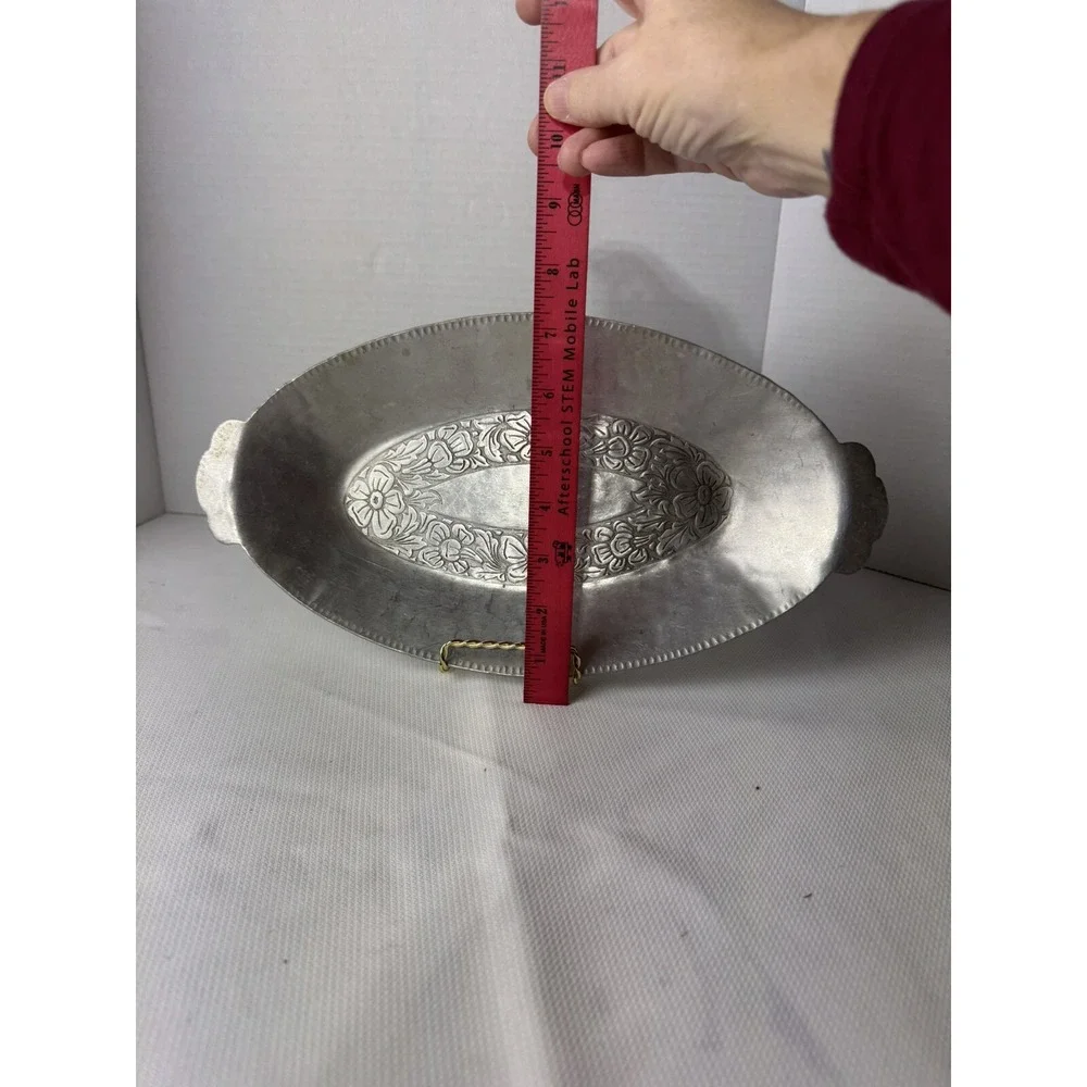 Hand‎ Forged Steel Serving Dish With Flowers